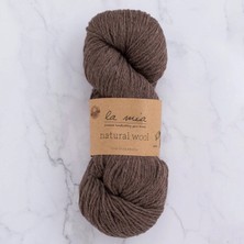 MiraLive La Mia Natural Wool Koyu Kahverengi El Örgü Ipi - H6 - 33603