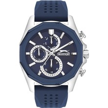 Slazenger Erkek Kol Saati 45 mm Lacivert Kadran Lacivert Silikon Kordon 5 Atm