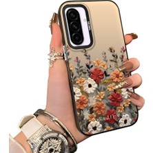 Ucuc Samsung Galaxy A36 Uyumlu Kılıf Akrilik Sert Arka Panel Mat Dokulu Yan Silikon Darbe Emici Güzel Çiçek Desenli Kamera Koruma Kapak