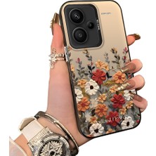Ucuc Redmi Note 13 Pro Plus+ 5g Uyumlu Kılıf Akrilik Sert Arka Panel Mat Dokulu Yan Silikon Darbe Emici Güzel Çiçek Desenli Kamera Koruma Kapak