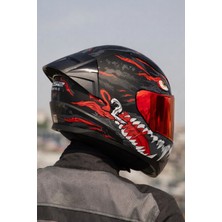 Ls2 Rapıd 2 Kaıju Mat Siyah-Kırmızı-Beyaz Kask-Kırmızı Vizör-Spoiler-1