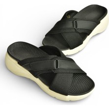 Fox Shoes Y973935004 Siyah Kumaş Kalın Tabanlı Kadın Terlik
