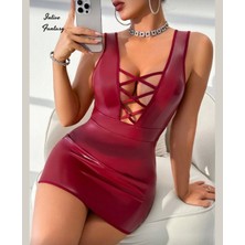 Intive Lingerie Intive Fantasy Bordo Arkası Açık Bağlamalı Önü Dekolte Şerit Detaylı Fantezi Gecelik/elbise