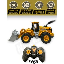 Yıldırım Oyuncak Uzaktan Kumandalı Buhar Spreyli Işıklı 2.4 Ghz Sarj Edilebilir Buldozer Kepçe Iş Makinası