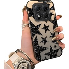 Ucuc Poco X7 5g Uyumlu Kılıf Akrilik Sert Arka Panel Mat Dokulu Yan Silikon Darbe Emici Yıldız Desenli Kamera Koruma Kapak