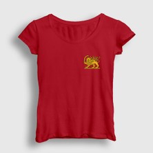 Presmono Kadın Kırmızı Persian Lion Sun Iran Iran T-Shirt