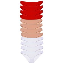 MiraLive 12 Adet Süper Eko Set Likralı Kadın Slip Külot 508