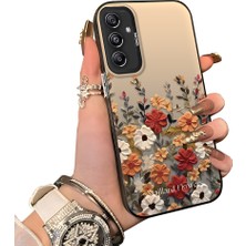 Ucuc Samsung Galaxy M34 5g Uyumlu Kılıf Akrilik Sert Arka Panel Mat Dokulu Yan Silikon Darbe Emici Güzel Çiçek Desenli Kamera Koruma Kapak