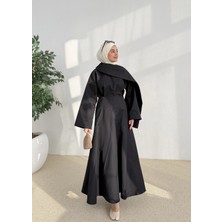 Moda Aksa 6013 Atkılı Etek Takım Siyah