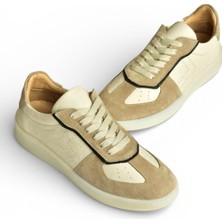 Fox Shoes Y555201403 Bej Hakiki Deri Kadın Spor Ayakkabı Sneakers