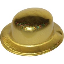 Yg Altın Renk Hologramlı Plastik Yuvarlak Melon 27X24 cm