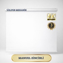 Volper Mekanik Manuel EN150CM BOY160CM Projeksiyon Perdesi Yeni Akıllı Kumaş Blackout-Işık Geçirmez