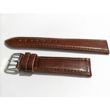 Fado&her Saate Uyumlu Hakiki  Deri Saat  Kordonu  Koyu Taba  22  mm  ( 123-4  )