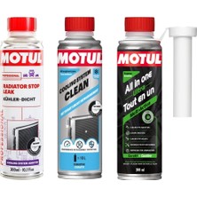 Motul All In One Ultra Benzin - Radyatör Temizleyici ve Sızıntı Önleyici Bakım Seti - 3X300 ml