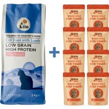 Kuzu Etli Kısır Kedi Maması 2 kg + 8 Adet Kito Fresh Kuzu Etli %100 Taze Içerikli Mama