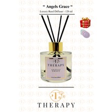 Therapy Smell, Angels Grace - Lüks Çubuklu Oda Kokusu / 120 ml / Extra Clear Silindir Cam Şişe / Metal Altın Kapak