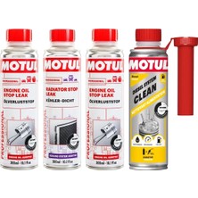 Motul Dizel Yakıt Sistemi Temizleyici-Yağ Sızıntı Önleyici-Radyatör Temizleyici & Sızıntı Önleyici Bakım Seti - 4X300 ml