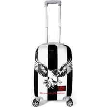Coral High Siyah Beyaz Kartal Taraftar Desenli Kabin Boy Valiz (50CM) 16564