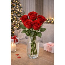 BRANDSMITHS Gerçekçi Görünümlü Yapay Kırmızı Gül