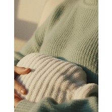 Trawell Krem Renk Çizgili Peluş Kılıf Sıcak Su Torbası 2 Lt