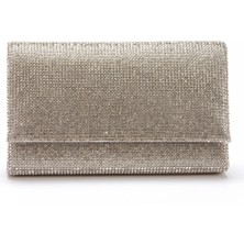 MFT Ayakkabı Kadın Taşlı Askılı Abiye Çanta Gümüş