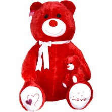 NessiWorld 1085KR Yavrulu Ayı 95CM Kırmızı