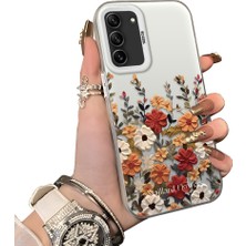 Ucuc Samsung Galaxy S21 Fe 5g Uyumlu Kılıf Akrilik Sert Arka Panel Mat Dokulu Yan Silikon Darbe Emici Güzel Çiçek Desenli Kamera Koruma Kapak