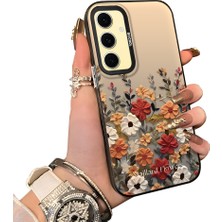Ucuc Samsung Galaxy S24 FE Uyumlu Arka Kılıf Akrilik Sert Mat Dokulu Silikon Darbe Emici Çiçek Desenli
