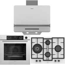 Ferre Beyaz Ankastre Set (D081-SA - ED076-WFA - XE64CB Fryart Steam Airfry & Buhar Destekli)