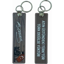 Çukurova Ütü “atın Üstündeki Türk'tür Türk Değilse Yüktür” Atatürk Çift Taraflı Anahtarlık 3d, (12CM x 3cm)