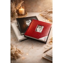 Angelphoto  34 X34 cm Büyük Boy Kare Fotoğraf Albümü 500 Fotoğraflık 10X15 – Siyah / Beyaz / Bordo