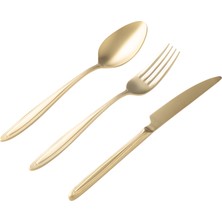 Mudo Home ESSEN 18 PARÇA YEMEK ÇATAL KAŞIK BIÇAK SETİ MAT GOLD