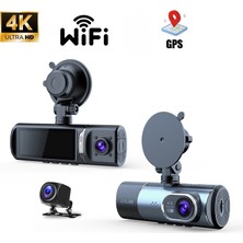 Wevolt MB-470 4K Üç Kameralı Yeni 3 Inç Araç Kayıt Kamerası