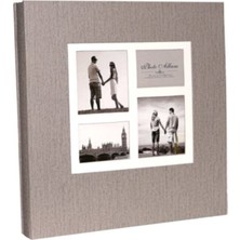 Angelphoto  20 Yaprak (40 Sayfa) Kutulu Koton Desenli Yapıştırmalı Albüm "koton Vizon"