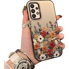 Ucuc Samsung Galaxy A33 5g Uyumlu Kılıf Akrilik Sert Arka Panel Mat Dokulu Yan Silikon Darbe Emici Güzel Çiçek Desenli Kamera Koruma Kapak