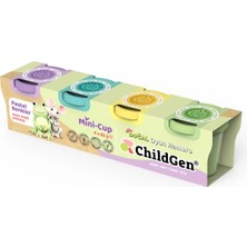 Childgen Doğal Oyun Hamuru - Mini-Cup Kurbağa ve Fare 4X65GR (Pastel Renkler)
