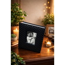 Angelphoto  23X23 cm Kare Fotoğraf Albümü – 10X15 Siyah Örgülü/çift Dikişli 200 Foto | Sert Kapak Anı Albümü