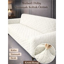 Btf Home Yumuşacık Welsoft Lastikli 3 Kişilik Koltuk Örtüsü Kaymaz Esnek ve Yıkanabilir Koltuk Kılıfı