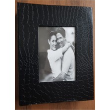 Angelphoto  100LÜ 15X20CM Fotoğraf Albümü Siyah - Deri Kaplı Foto Pencereli - Aile Resimleri Için Album
