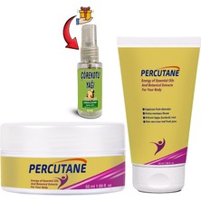Percutane 1erli Set: Tüp + Kavanoz Kapsikum Arnika Montana Dulavratotu Kökü Kremi 50ML + Çörekotu Yağı Vücut Masaj Seti