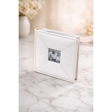 Angelphoto  13X18 Çapraz Dikişli Beyaz Kare Fotoğraf Albümü 100 Fotoğraflık – Hatıra Yazı Alanlı