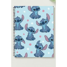 Black-One Stitch A5 Metal Spiralli Çizgisiz Kalın Bristol Kapak Stitch Defter