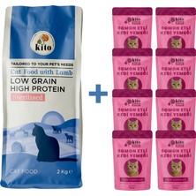 Kuzu Etli Kısır Kedi Maması 2 kg + 8 Adet Kito Fresh Somon Etli %100 Taze Içerikli Mama