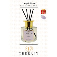 Therapy Smell, Angels Grace - Lüks Çubuklu Oda Kokusu / 120 ml / Extra Clear Silindir Cam Şişe / Platform Altın Kapak