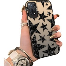 Ucuc Redmi Note 12 Pro 4g Uyumlu Kılıf Akrilik Sert Arka Panel Mat Dokulu Yan Silikon Darbe Emici Yıldız Desenli Kamera Koruma Kapak