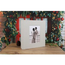 Angelphoto  10X15CM 500’LÜK Koton Desenli Klasör Tipi Lüks Fotoğraf Albümü (Krem)