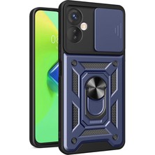 Dorenta  Infinix Hot 30 4g Kılıf Pars Lens Yüzüklü Silikon - Lacivert