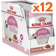 Royal Canin Kitten Instinctive Soslu Pouch 12'li Paket (Bağışıklık Güçlendirici ve Kolay Çiğneme)