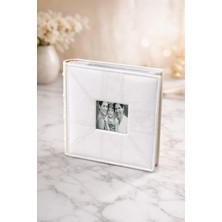 Angelphoto  13X18 Çiçek Desenli Beyaz Kare Fotoğraf Albümü 100 Fotoğraflık – Hatıra Yazı Alanlı