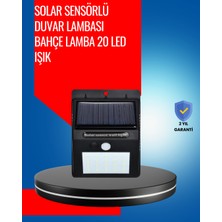 Senson Solar Enerjiyle Çalışan IP65 Su Geçirmez 20 LED Duvar Lambası - Lisinya